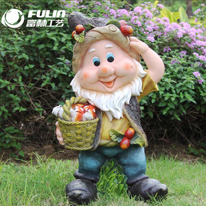 Statua da Giardino a Grandezza Naturale 47 cm in Resina, Gnomo con Fungo e Uccello, per Fattoria, Parco, Centro Commerciale, Ornamento Decorativo - Product Image 4