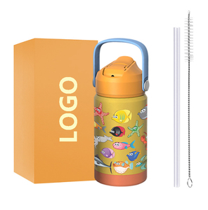 Hong Ling straziante bottiglia in acciaio inossidabile da 12 once progettata per bambini con Logo di colore personalizzato per ordini all'ingrosso - Product Image 1
