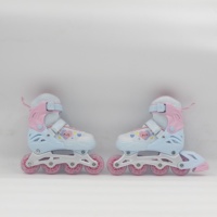Patins à roulettes ajustables pour enfants, coque en PE, doublure en maille de velours, châssis en aluminium, roues clignotantes en PU, roulements ABEC-7, durables