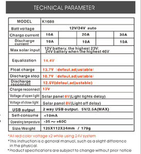 Controlador de Carga <span class=keywords><strong>Solar</strong></span> PWM Automático 12V 24V para Sistema <span class=keywords><strong>Solar</strong></span>, Regulador de Bateria de 10A 20A <span class=keywords><strong>30A</strong></span> - Product Image 6