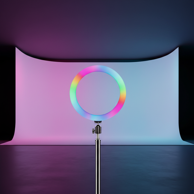 RGB LED Ring Light ABS Fill Lamp with CRI 90 Dimmable DC 5V for Live Streaming Makeup Photography