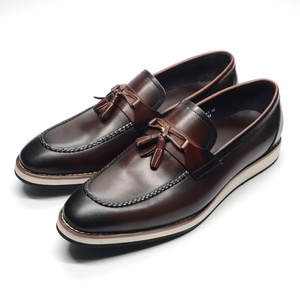Mocasines de Cuero Vacuno de Primera Calidad, Hechos a Mano, con Suela Plana Antideslizante, Estilo Casual de Negocios, Cómodos y que Aumentan la Estatura - Product Image 6