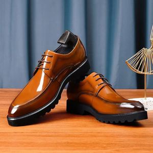 Luxury Men's Casual Leather Loafers Lace-up Shoes 2025 Office <b>Wedding</b> Business <b>Flats</b> Closed Toe Autumn Barefoot Comfort - Product Image 5