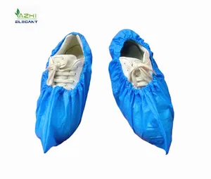 Capa de sapato descartável para calçados em PE, macacão não tecido à prova d'água azul de fábrica Yazhi