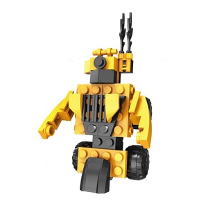 Blocs de Construction en plastique, jouet à tiges interactifs, pour enfants, amusant, <span class=keywords><strong>2</strong></span> en 1, Robot, transfert sur chariot de Construction, jouet - Product Image 3