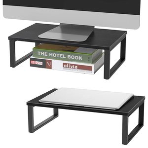 Soporte de exhibición de dos piezas Impresora de tubos Marco de elevación de computadora Soporte de elevación de computadora de madera Estante de almacenamiento de mesa de oficina - Product Image 4