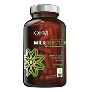 Oem Biologische Melkdistelcapsules, 1500Mg 4x Geconcentreerde Silymarin, Leverreiniging 120 Vegetarische Capsules