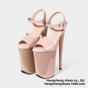 รองเท้าส้นสูงแบบรัดส้น 23 ซม. สไตล์ยุโรป-อเมริกัน เซ็กซี่ เหมาะสำหรับเต้นโพลแดนซ์ ทำจากหนัง PU กันน้ำ แบบแพลตฟอร์ม สำหรับฤดูร้อน - Product Image 6