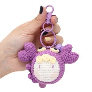 LLavero con colgante de bola de masa hervida del zodiaco de ganchillo de diseño moderno hecho a mano, bolsa de muñeca de dibujos animados, acabado de punto de hilo para decoración del hogar - Product Image 5