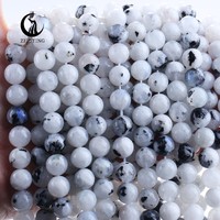 Perles de pierre de lune d'Inde de qualité 1, 6/8/10 mm, pierres naturelles rondes, en vrac, pour la fabrication de bijoux