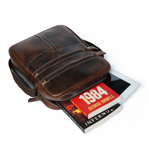 Stylish Genuine Leather <b>Cross</b> Body Bag For <b>Men</b> And Women Featuring Adjustable Strap Secure Zipper Closure Compact - Product Image 3