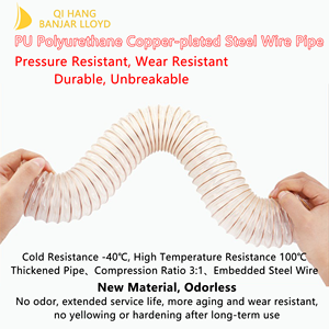 QI HANG Transparent Braided Copper-Clad Steel <b>Spiral</b> Duct Hose for Industrial Use Industrial <b>Electrical</b> Equipment PU TPU Coated - Product Image 4