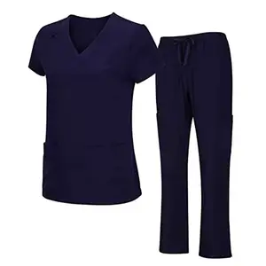 FREE SAMPLE Natural Uniforms Women's Cool Stretch V-Neck Top and Cargo Pant Set