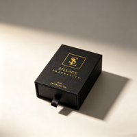 Boîte de parfum en verre Attar de luxe noire texturée avec tiroir, logo personnalisé, marquage à chaud, pour flacons de 3/6/12 ml, emballage cadeau en gros