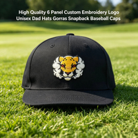 Casquette de baseball unisexe à 6 panneaux, en coton, brodée, avec logo personnalisé, vente en gros, OEM, sport, snapback