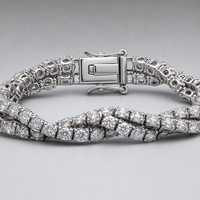 Bracelet chaîne corde en argent 925 avec fermoir moissanite pour homme – Vente en gros
