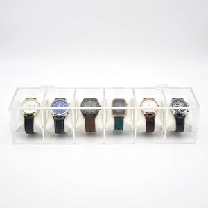 Espositore per Orologi in Acrilico Trasparente Ecologico a 6 Scomparti, Personalizzabile <span class=keywords><strong>con</strong></span> <span class=keywords><strong>Coperchio</strong></span> Trasparente per Negozi ed Esposizioni - Product Image 2