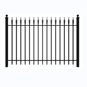Fabrika fiyat özelleştirilmiş Metal çit bahçe ekran için galvanizli çinko çelik korkuluk ferforje çit