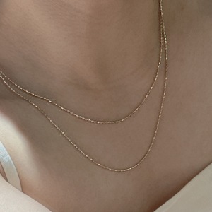 Collar Cuadrado de Plata de Ley S925 con Contraste Dorado, Estilo Medieval Elegante, Diseño Simple y Moderno, Cadena para Mujer - Product Image 3