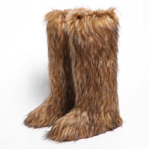 Botas <span class=keywords><strong>de</strong></span> nieve altas hasta la rodilla estilo Y2K <span class=keywords><strong>para</strong></span> mujer, con tacón bajo, cálidas, <span class=keywords><strong>de</strong></span> imitación <span class=keywords><strong>de</strong></span> piel <span class=keywords><strong>de</strong></span> mapache, estilo Hot Girl, novedad <span class=keywords><strong>de</strong></span> invierno 2026 - Product Image 6