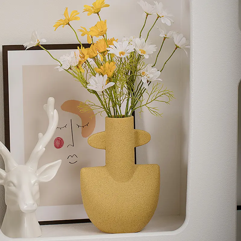 高品質クリエイティブ植木鉢モダン花瓶家の装飾用屋内リビングルームセラミック家の装飾花花瓶