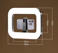 Kit d'éclairage LED portable pour selfie, rechargeable et sans fil, avec anneau lumineux carré pour accessoires de photomaton 360° - Vente Flash