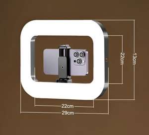 뜨거운 판매 휴대용 <span class=keywords><strong>LED</strong></span> 셀카 라이트 키트 충전식 무선 사각 링 라이트 360 사진 부스 액세서리 - Product Image 6