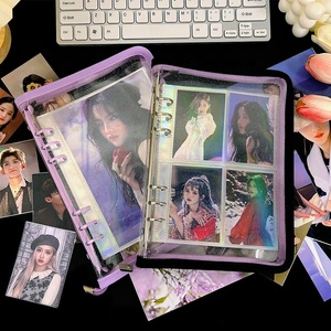 Porte-<span class=keywords><strong>cartes</strong></span> holographique a5 en pp transparent, 6 anneaux, 4 poches, pochette de carte kpop, album photo, collection, pochettes photo, vente en gros - Product Image 5