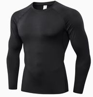 Logo personnalisé hommes Muscle Fit T-shirt uni blanc à manches longues couche de base entraînement sportif Fitness Compression T-shirt