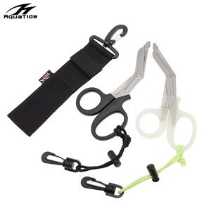 Ciseaux incurvés lumineux Aqua Tide JD 281T pour la plongée, spéciaux, revêtus de titane, pour l'évasion sous-marine, le sauvetage, avec étui, filet de pêche, algues - Product Image 5