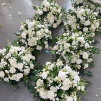 Boule de Fleurs Artificielles H86 Centres de Table de Mariage Roses Pivoines Grande Boule de Fleurs Blanche pour Décoration de Table de Mariage