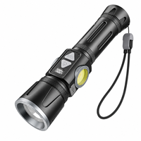 Lampe torche LED rechargeable 30W 1200LM avec zoom, lumière latérale COB, batterie externe Type C, magnétique, pour camping et situations d'urgence