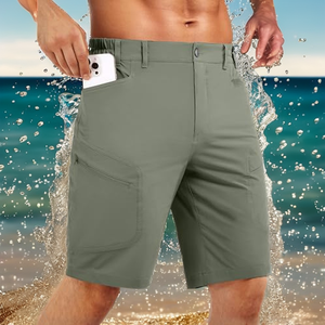 Pantalones Cortos Cargo de Hombre de Secado Rápido con Logotipo Frontal, Múltiples Bolsillos, Cierre de Cremallera, Cintura Media, para Trabajo al Aire Libre, Senderismo, Golf y Ciclismo de Montaña - Product Image 2