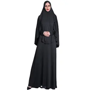 hijab de mariage formelle Suppliers-Robe de mariée musulmane en Fiber de haute qualité, vêtements islamiques, robe à col rond, grande écharpe, Hijab basique, vente en gros, issu de thaïlande