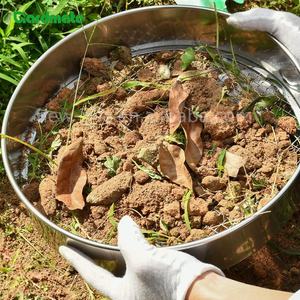 Ensemble de tamis en acier 5 en 1 avec pelle <span class=keywords><strong>et</strong></span> gants pour la filtration de la saleté <span class=keywords><strong>sable</strong></span> <span class=keywords><strong>et</strong></span> des roches Compost Outil de jardinage Plantation de tamis de sol Souches - Product Image 1