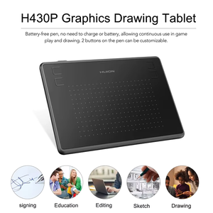 Huion Online-Kurs Zeichen-Tablet <span class=keywords><strong>H430P</strong></span> mit Neigungsfunktion, batterielos, für Grafikdesign und digitales Malen - Product Image 2