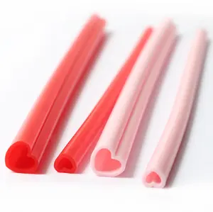 YDS Ống Hút Uống Nước Silicon Hình Trái Tim Thẳng Bán Sỉ Ống Hút Dài Silicone Tái Sử Dụng Không Chứa BPA Cho Bữa Tiệc