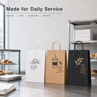 Sac en papier kraft blanc ECO avec poignée découpée, impression de logo personnalisé pour emballage de boutique, vente en gros