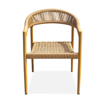 Restaurant Rattan Gartenmöbel Minimalist Terrace Vine Chair Patio Cafe Seil Aluminium Esszimmers tühle