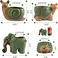 2024 nouvelle vente chaude Mini petites plantes animales succulentes porte-Pot de fleur avec Drainage pas cher bureau en céramique Pots de fleurs d'intérieur