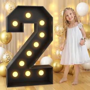 Große <span class=keywords><strong>LED</strong></span>-Leuchtbuchstaben und -Zahlen 4 Fuß Batteriebetrieben Dekoration Werbung Innenbereich - Product Image 3