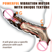 Großhandel Silikon männlich Penis Extender Wieder verwendbare G-Punkt Stimulation Vibrator Pistole Dildos Kondome für Männer