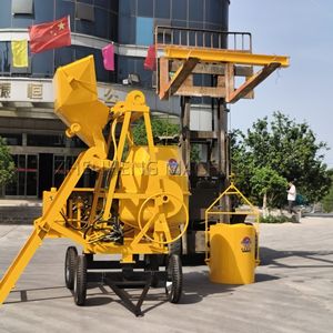 Mesin Pengaduk Semen Beton Konstruksi Portabel 500L dengan Pengangkat dan Pengisian Otomatis Bertenaga Mesin Diesel - Product Image 3