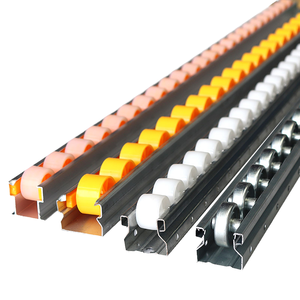 Tùy chỉnh công nghiệp tấm kim loại trượt băng tải con lăn theo dõi hệ thống 60*25 với bánh xe màu vàng và mang Con lăn mới - Product Image 3