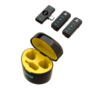 Estuche de carga de micrófono Lavalier inalámbrico Mini micrófono inalámbrico de solapa dual <span class=keywords><strong>para</strong></span> grabar Podcast Youtube Live Stream - Product Image 2