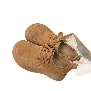 Nouvelles Chaussures Décontractées Polyvalentes à Plateforme en Daim à Lacets pour Femme, Style Rétro Élégant, Rehaussantes, Collection Printemps 2026 - Product Image 5