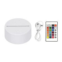 Haute qualité 7 couleurs/16 couleurs Led Bases de lampe pour 3D Led veilleuse 3D Table Abs acrylique ronde Base de veilleuse