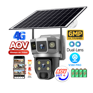Outdoor V380pro 4G AOV PTZ Solar <b>Camera</b> 6MP 8W Solar Panel IP66 Night Vision PIR CCTV Security Network <b>Camera</b> Always on Video - Product Image 1