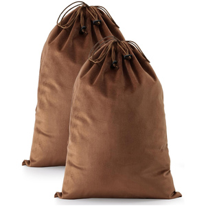 Large Xmas Storage Drawstring <b>Christmas</b> Candy Gift Bag Sublimation Blank Velvet Santa Sack - Product Image 1