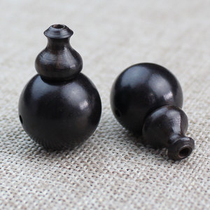 Pagoda Gourd Wood <b>Beads</b> For Bracelet Making Small Hole <b>Set</b> Ebony Finish - Product Image 1